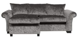HOME Glitz Fabric Movable Corner Chaise Sofa - Silver.